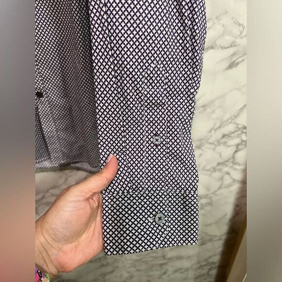 Ted Baker London Long Sleeve Circle Geo Print Shirt Size Mens S - Picture 3 of 11